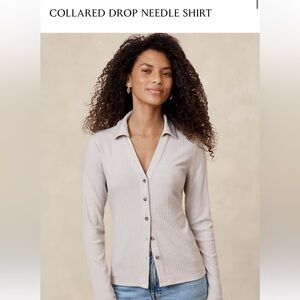 Banana Republic Light Beige Button-Down Shirt